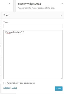 PHP code into Wordpress widget