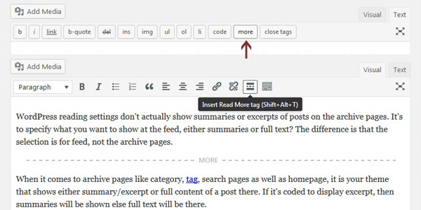 Show Summaries or Excerpts to WordPress Pages and Feed