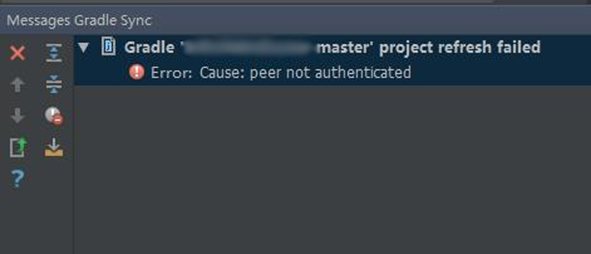 Peer Not Authenticated | Gradle Project Refresh Failed - Solutions